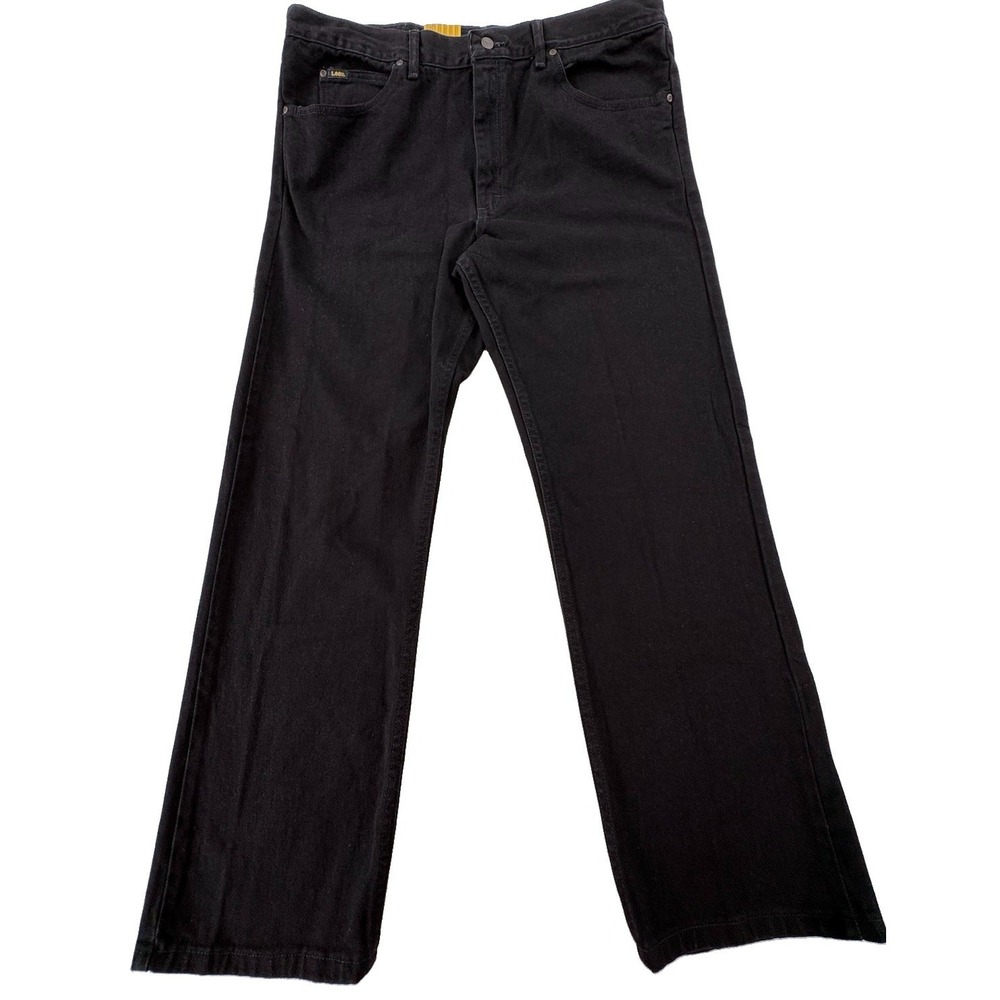 Lee Men's Regular Fit Straight Leg Jeans Black 100% Cotton  42x32 NWT